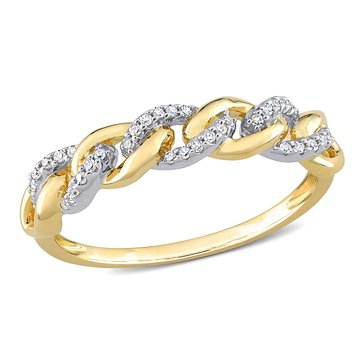 Sofia B. 10K Yellow Gold 1/10 cttw Diamond Link Ring