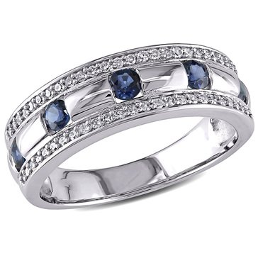 Sofia B. 1/4 cttw Diamond and Sapphire Anniversary Band