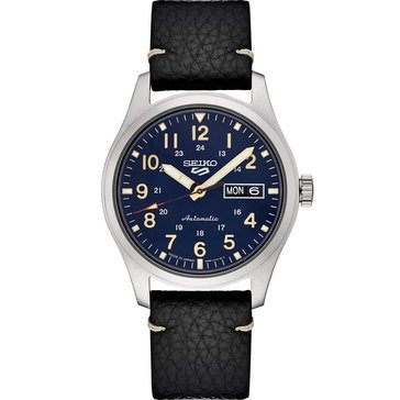 Seiko 5 Sports Men's Automatic Leather Strap Watch