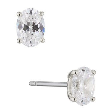 AVA Nadri Modern Love Cubic Zirconia Oval Shaped Stud Earring