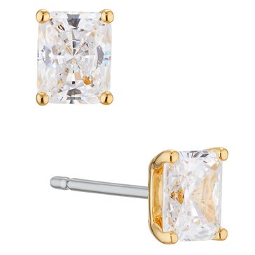 AVA Nadri Modern Love Cubic Zirconia Emerald Cut Stud Earring