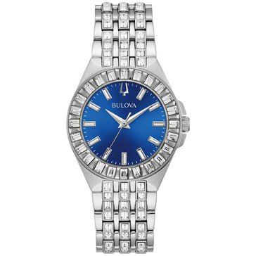 Bulova Quartz Women's Crystal Stainless Bracelet Watch