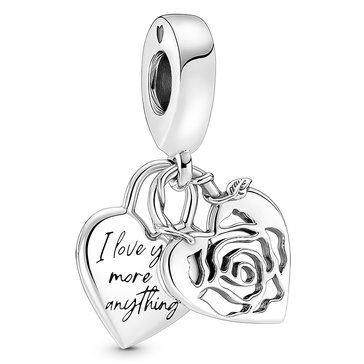 Pandora Rose Heart Padlock Dangle Charm