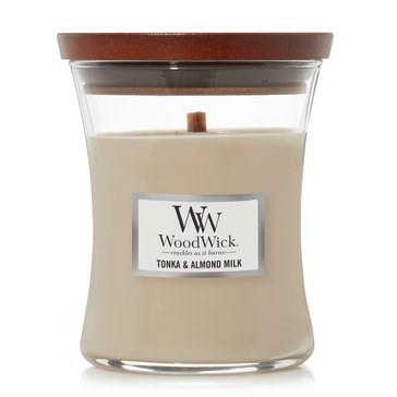 Woodwick Tonka and Almond Milk 10oz Medium Candle