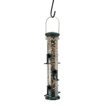 Kaytee Kay Home Green Plastic 6-Port Tube Seed Feeder, 15-in