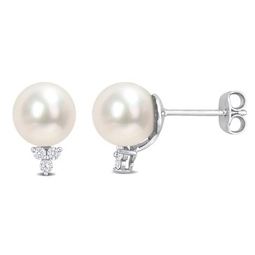 Sofia B. 1/8 cttw Diamond Freshwater Cultured Pearl Fashion Earrings