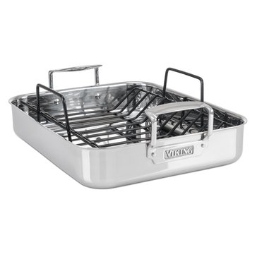 Viking 3-Ply Stainless Steel Roasting Pan with Nonstick Rack