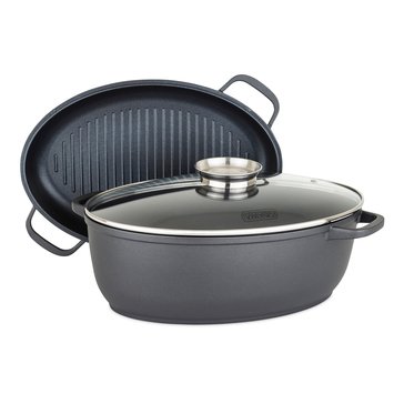 Viking 3-in-1 Non-Stick 8.6-Quart Oval Roaster with Glass Basting Lid