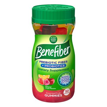 Benefiber Prebiotic Probiotic Gummies, 50-count