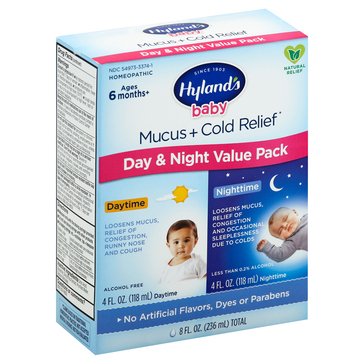 Hyland's Baby 6M+ Homeopathic Day Night Mucus and Cold Relief Combo Pack