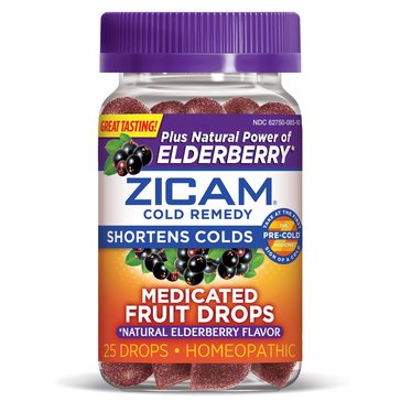 Zicam with Elderberry Cold Remedy Chew Drops