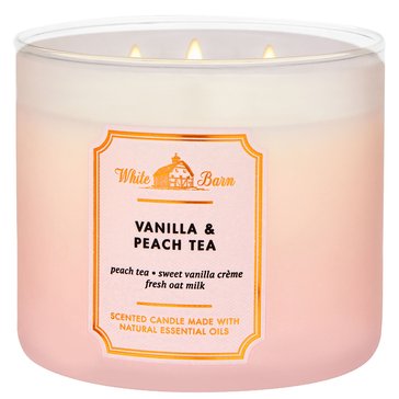 Bath & Body Works White Barn 3-Wick Candle Vanilla Peach Tea
