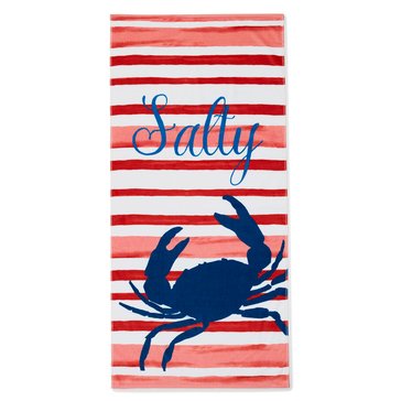 Harbor Home Beach Towel Printed Salty Crab