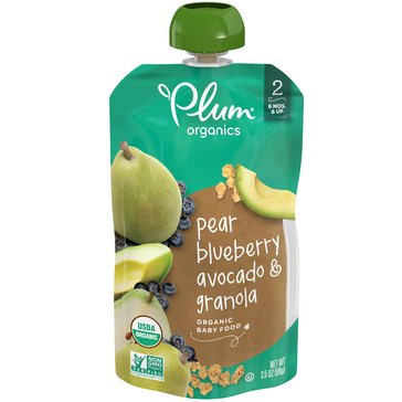 Plum Organics Pear, Blueberry, Avocado Granola Baby Food