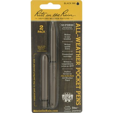 RITR All-Weather EDC Pen, Flat Dark Earth Pokka 2-Pack, Black 0.8mm Ink, Fine Point