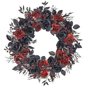 HKS 22in Red Rose Wreath