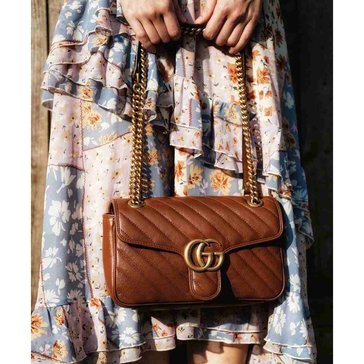 Gucci GG Marmont Small Diagonal Matelassé Leather Shoulder Bag