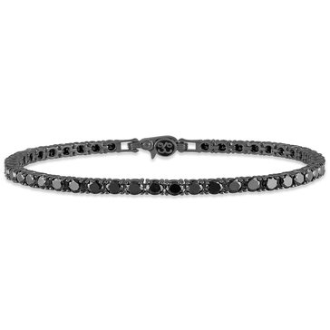 Esquire Men's Black Spinel 13 cttw Tennis Bracelet