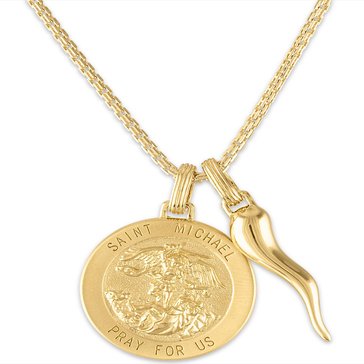 Esquire Men's St. Michael Medallion Horn Pendant Necklace