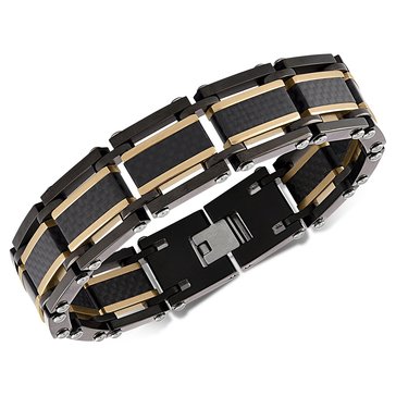 Esquire Men's Two-Tone Square Link Bracelet