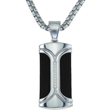 Esquire Men's Diamond Accent Dog Tag Pendant Necklace