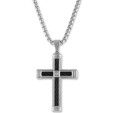 Esquire Men's Diamond Accent Cross Pendant Necklace