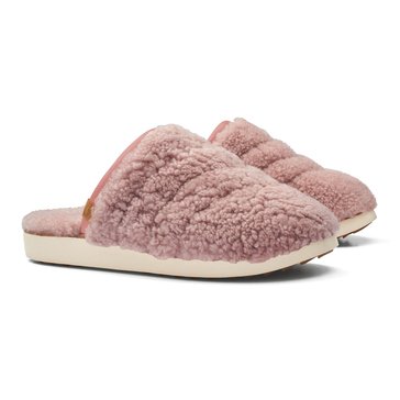 Olukai Women's Pūpū Mua Fuzzy Mule Slippers