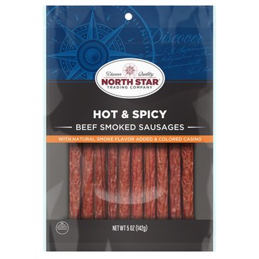 North Star Hot & Spicy Beef Smoked Sausages, 5oz