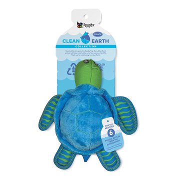 Spunky Pup Clean Earth Plush Turtle Toy