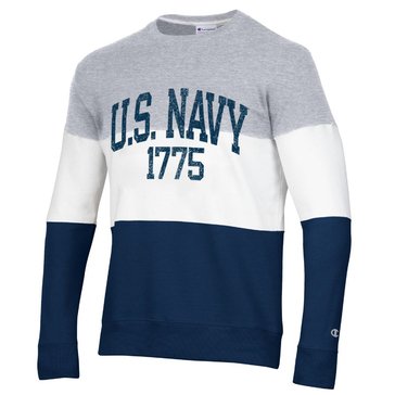 Champion Men's USN Over 1775 Super Fan Blocked Navy Long Sleeve Tee