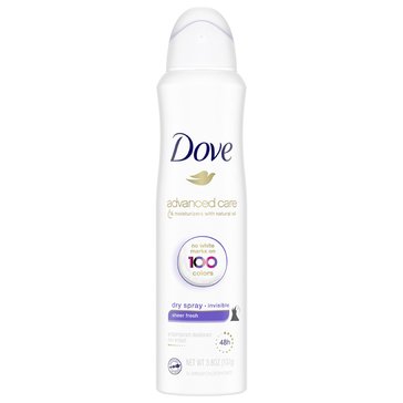 Dove Dry Spray 0Percent Sheer Fresh Deodorant 3.8oz