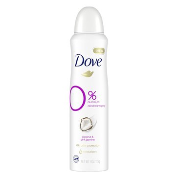 Dove Dry Spray 0Percent Coconut Pink Jasmine Deodorant 3.8oz