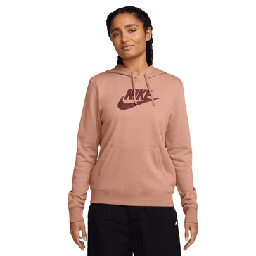 Nike Womens NSW Club Fleece Big Graphic Standard Pullover Hoodie