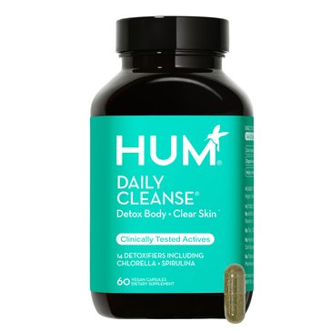 HUM Nutrition Daily Cleanse Clear Skin & Body From Toxins Vegan Capsules, 60-count