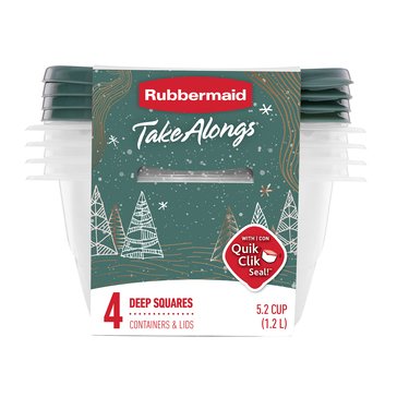 Rubbermaid Holiday TakeAlong 4PK 5.2C Deep SQ