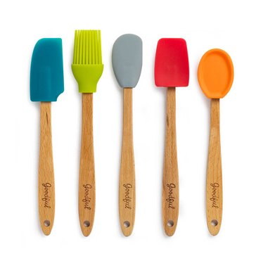 Goodful 5 piece Mini Beechwood Silicone Tool Set