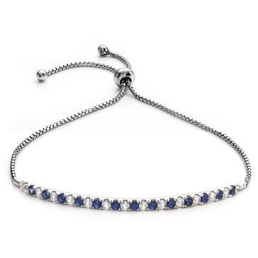 Created Sapphire and Created White Sapphire Bolo Bracelet