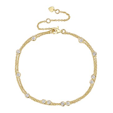 Diamond Bezel Multi-Layer Chain Bracelet
