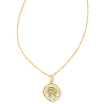 Kendra Scott Womens Letter R Disc Pendant Necklace