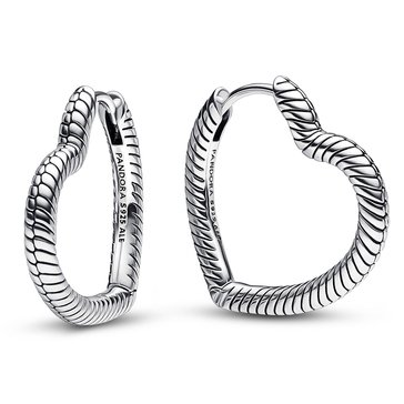 Pandora Moments Heart Charm Hoop Earrings