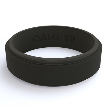 Qalo Womens Narrow Polished Step Edge Silicone Ring