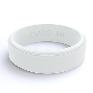 Qalo Womens Narrow Polished Step Edge Silicone Ring