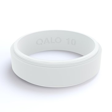 Qalo Womens Narrow Polished Step Edge Silicone Ring