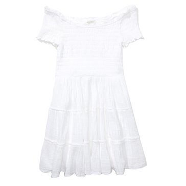 AE Women's Smocked Bodice Tiered Mini Dress (Juniors)