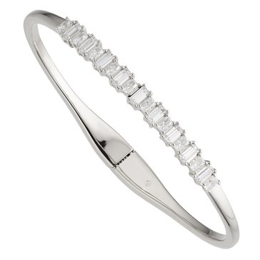 Nadri Womens Chateau Baguette Cubic Zirconia Hinge Bracelet