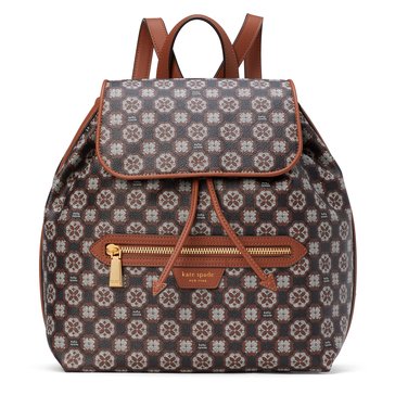 Kate Spade New York Flower Monogram Coated Canvas Mia Medium Flap Backpack