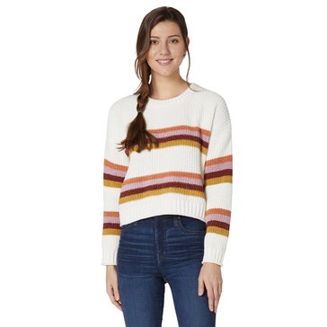 Yarn & Sea Women's Striped Matte Chenille Shaker Sweater (Juniors)
