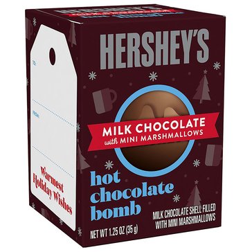 Hershey's Holiday Milk Chocolate with Mini Marshmallows Hot Chocolate Bomb, 1.25oz