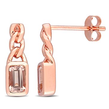 Sofia B. 5/8 cttw Octagon Morganite Link Drop Earrings