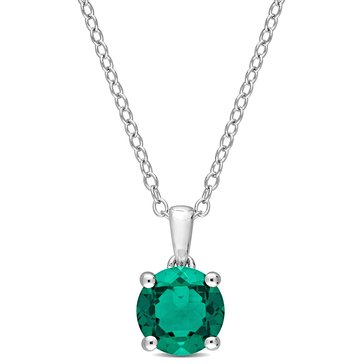Sofia B. 1 1/7 cttw Created Emerald Solitaire Pendant